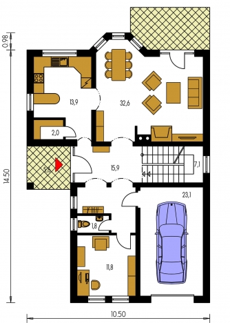 Floor plan of ground floor - ELEGANT 121